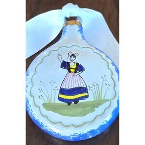 Vintage Hand Painted Quimper Christmas Ornament